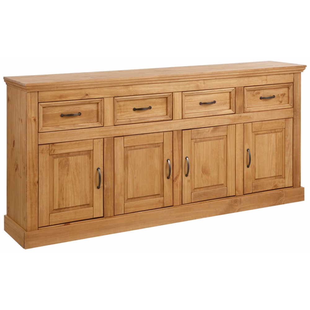 Loft24 Selma 4 Door 4 Drawer Solid Pine Wood Sideboard Image 2