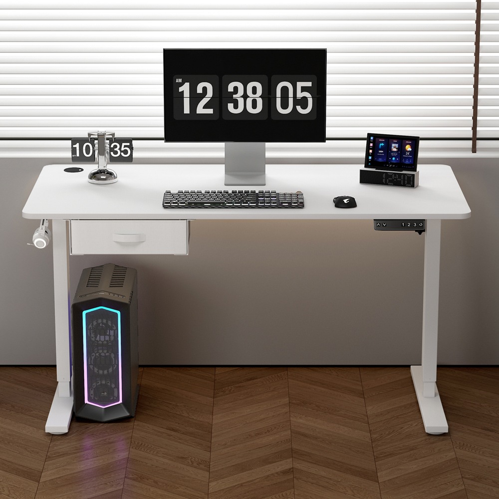 wilko Easton Height Adjustable Electric Computer Desk White Image 3