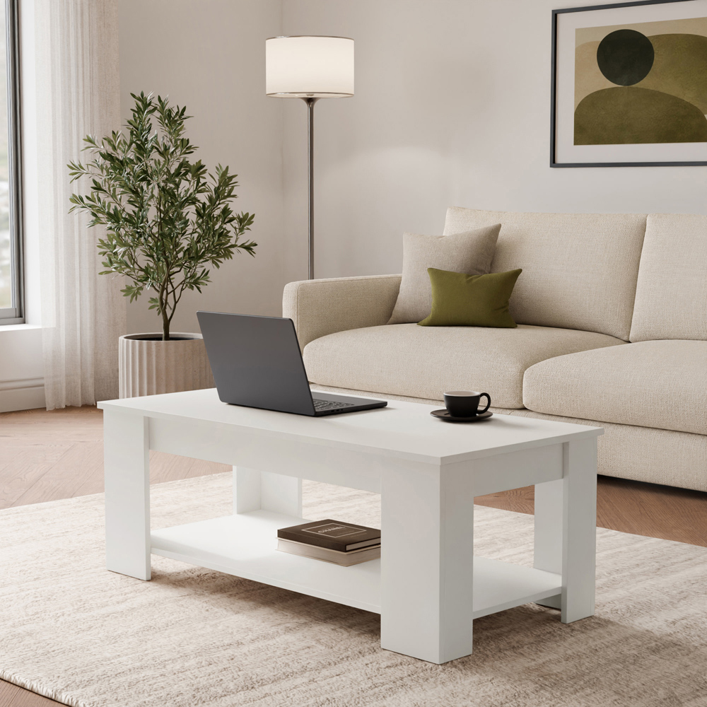 GFW White Lift Up Coffee Table Image 7