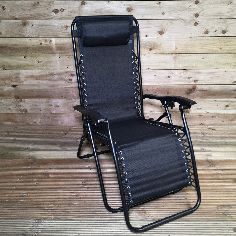 Samuel Alexander Set of 2 All Black Textoline Garden Relaxer Chair Image 3