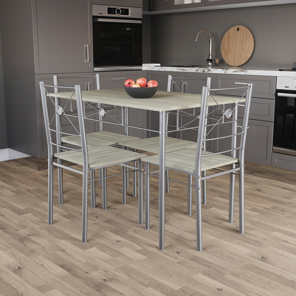 Vida Designs Roslyn 4 Seater Dining Set Oak Image 5