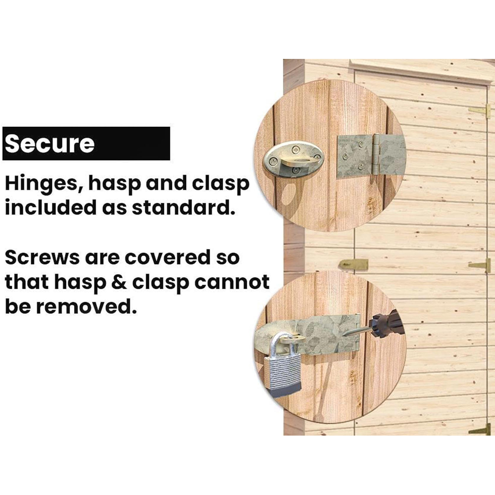Dunster House Talia 6.5 x 3.2ft Brown Apex Sentry Box Tool Shed Image 4