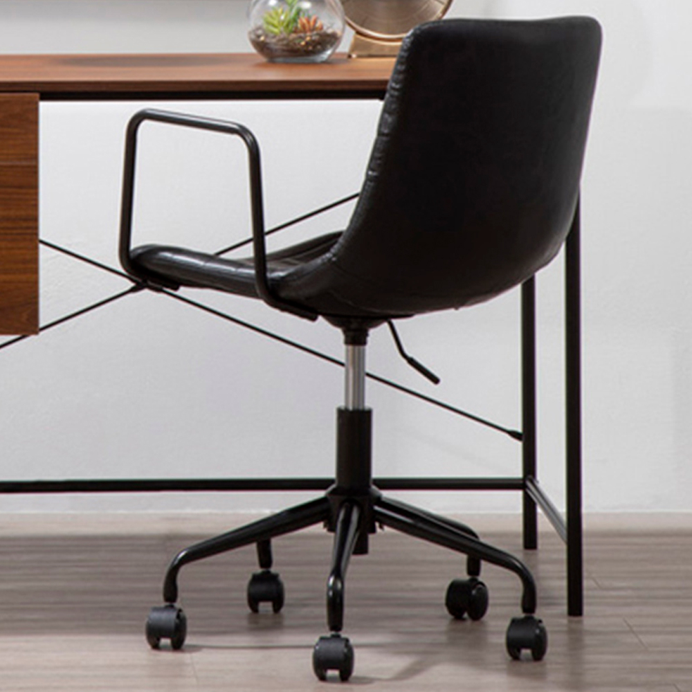 Premier Housewares Forbes Black Swivel Office Chair Image 1