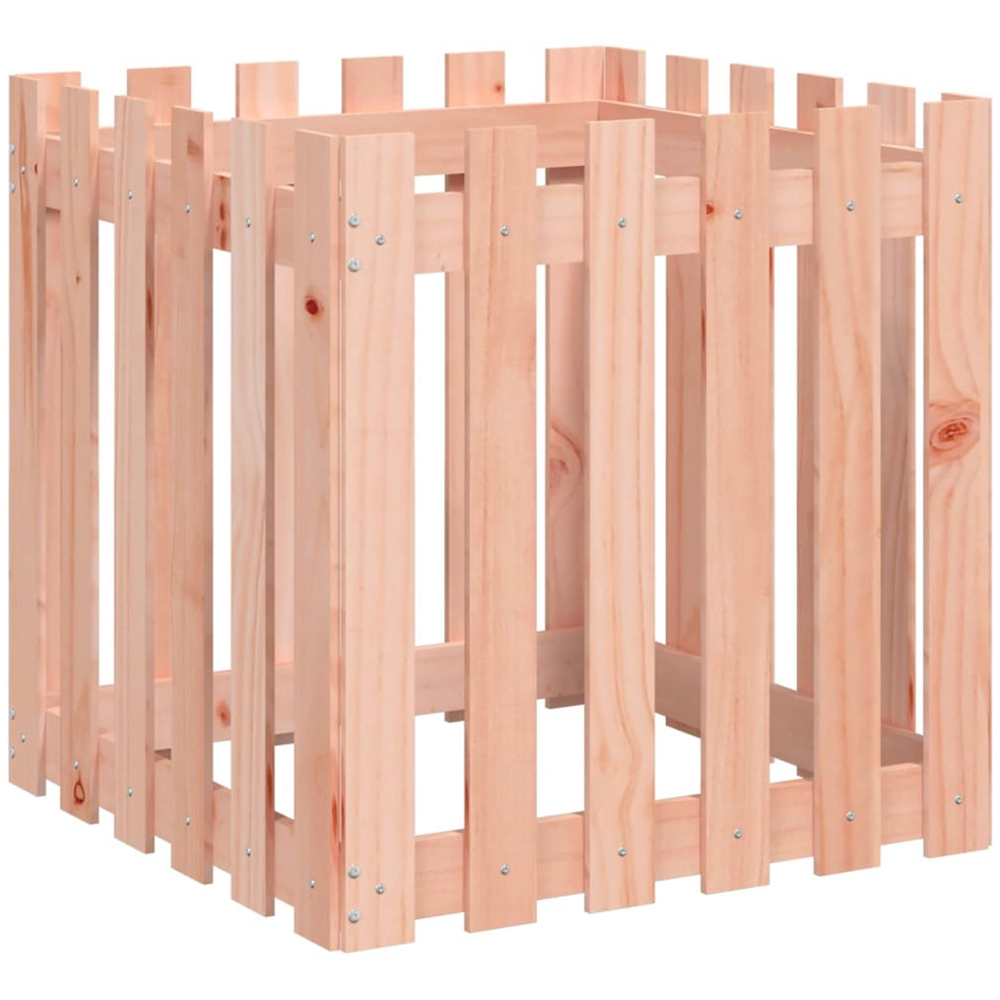 vidaXL Natural Solid Douglas Wood Square Garden Planter 60cm Image 4