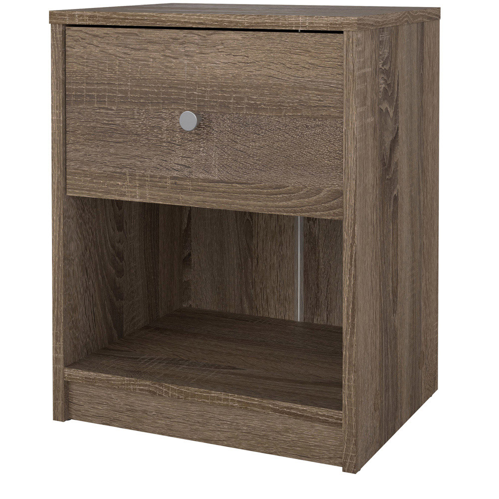 Furniture To Go May Single Drawer Truffle Oak Bedside Table Image 3