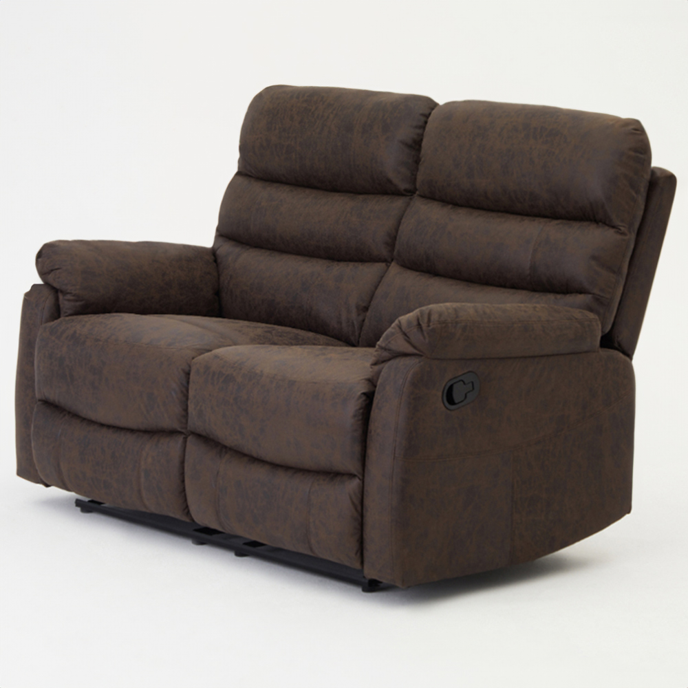 Home Detail Maxwell 2 Seater Brown Air Leather Manual Recliner Sofa Image 3