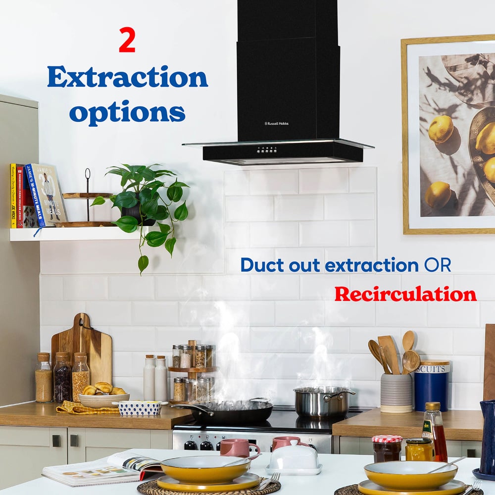 Russell Hobbs RHFGCH601B Black 60cm Cooker Hood Image 6