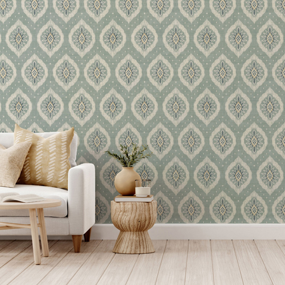 Esselle Home Odina Ikat Seafoam Wallpaper Image 3