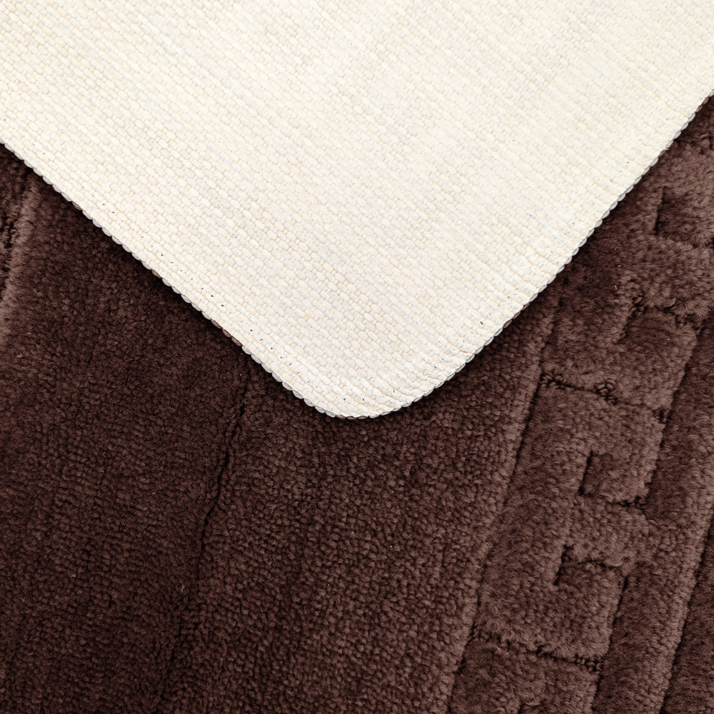 Velosso Greek Key Chocolate Bath Mat Set Image 5
