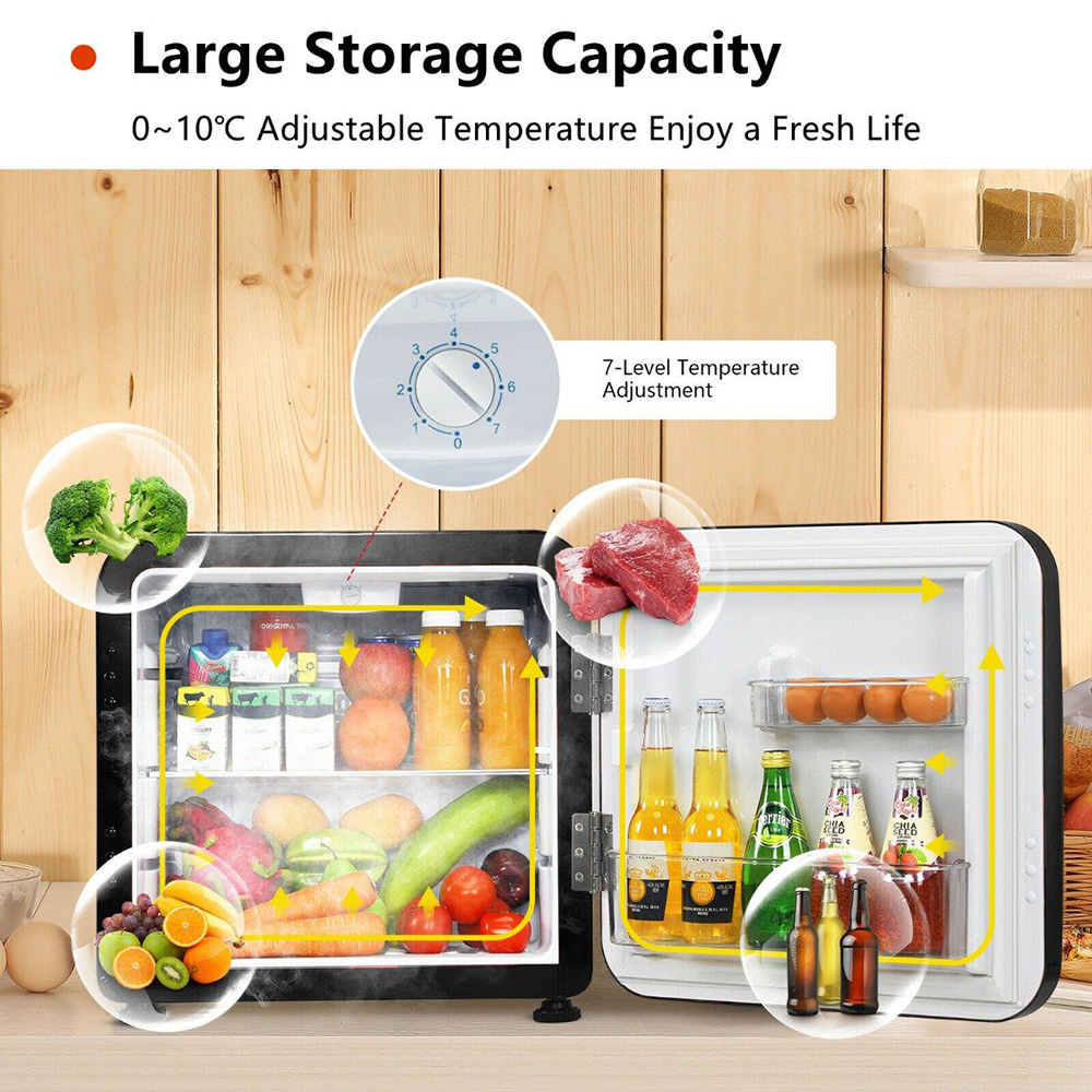 Costway Black 45L Compact Refrigerator with Reversible Door Image 6