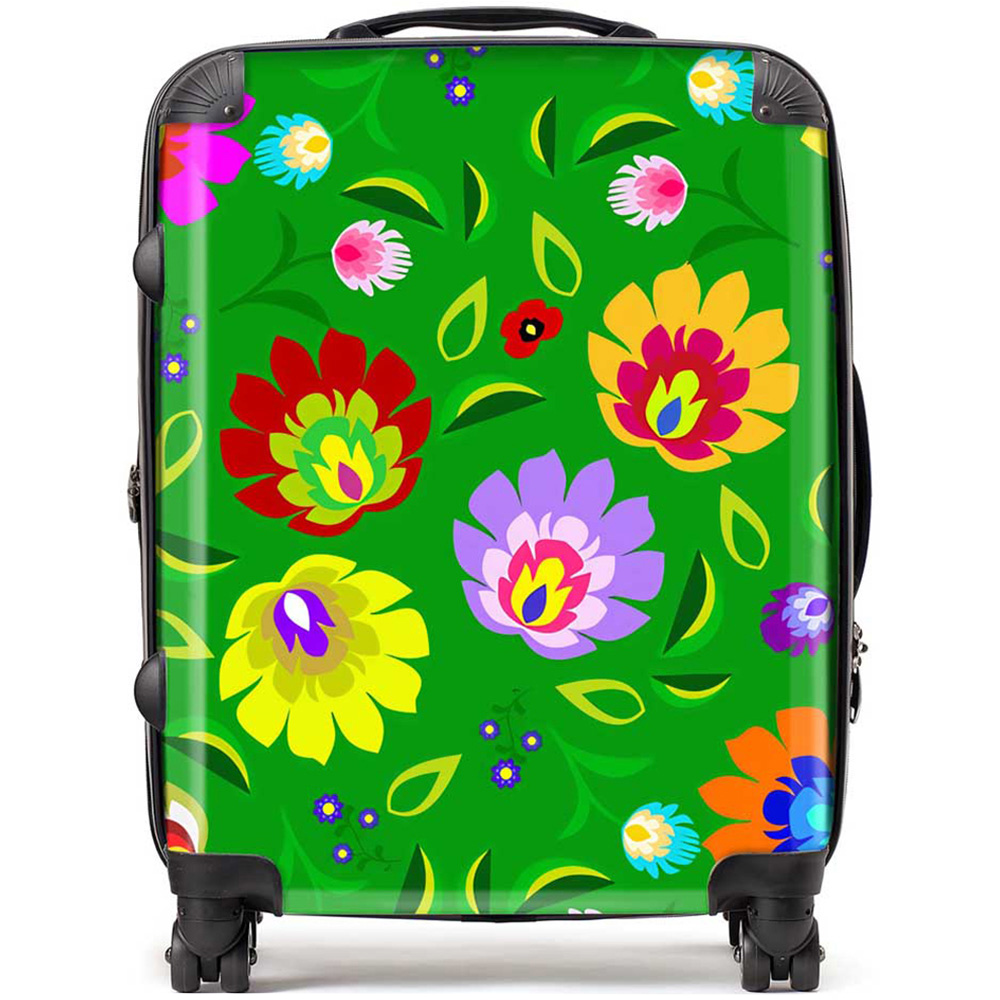 Warren Reed Designer Large Polish Folk Floral Suitcase Image 1