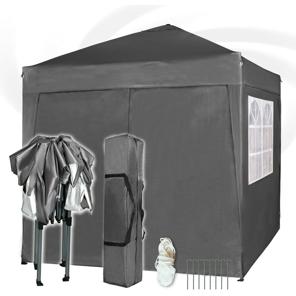 Grey 2 x 2m Pop Up Gazebo with Removable Sidewalls Image 2