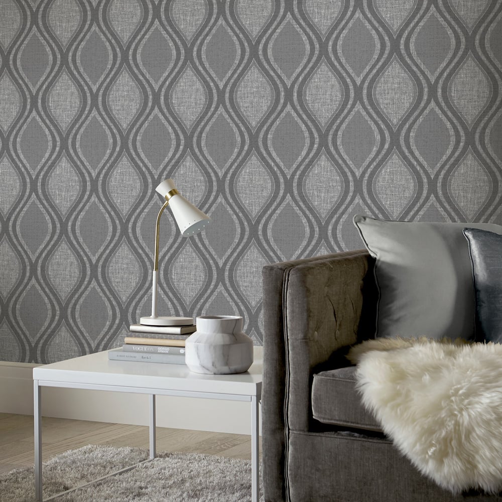 Arthouse Curve Charcoal Wallpaper Image 7