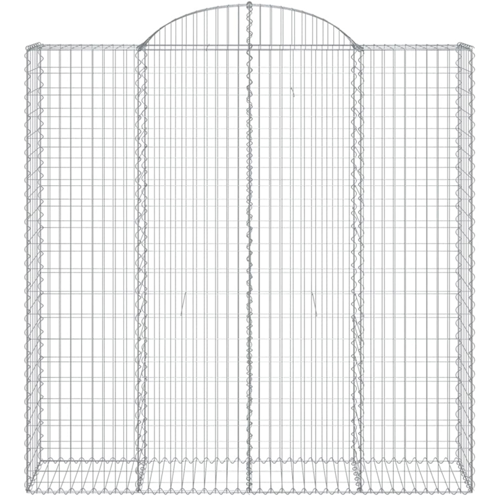vidaXL Silver Galvanised Iron Gabion Basket 200 x 50 x 200/220cm 4 Pack Image 2