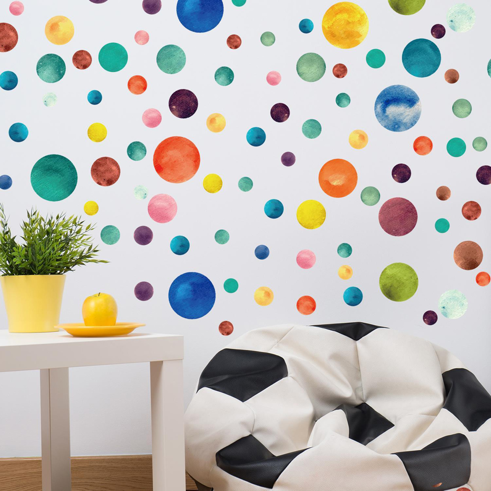 Walplus Kids Big Colourful Dots Self Adhesive Wall Stickers Image 1