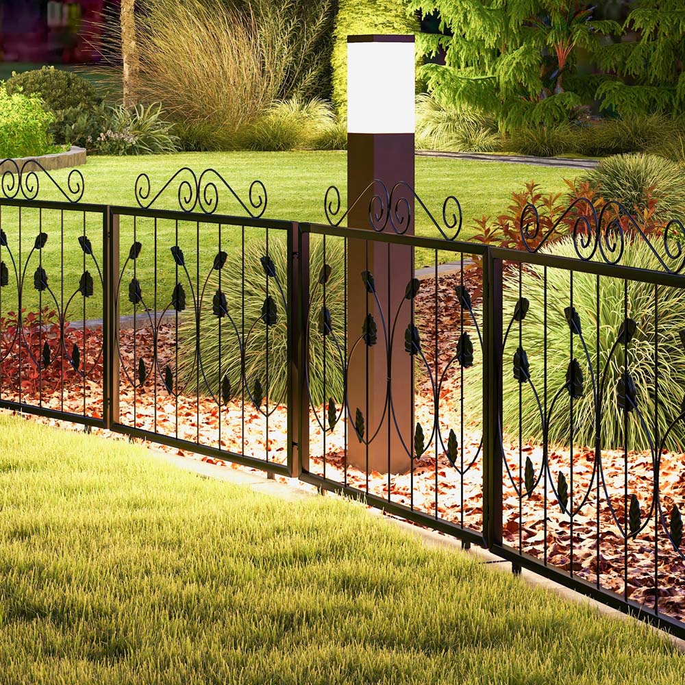 Costway Black 8 Panel Decorative Garden Fence 464 x 58cm Image 3