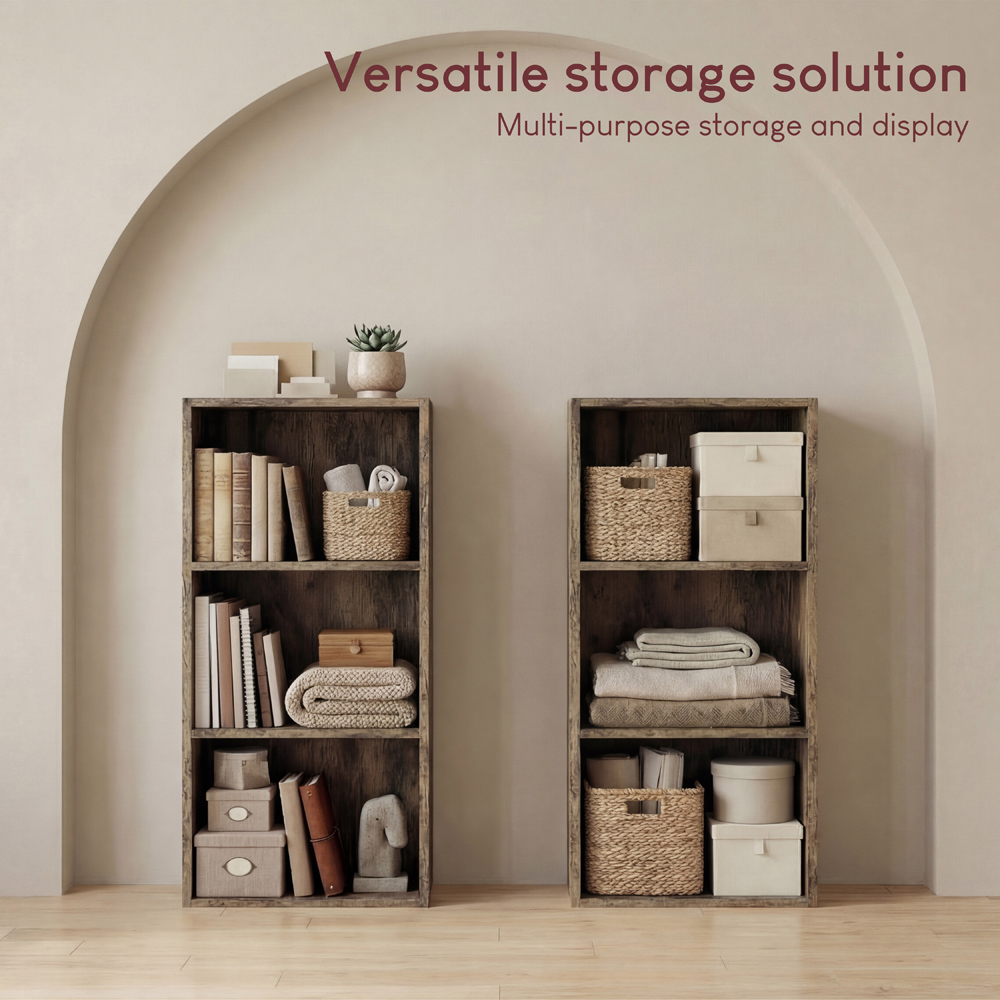 VIDA DESIGNS Oxford 3 Shelf Dark Wood Cube Bookcase Image 5