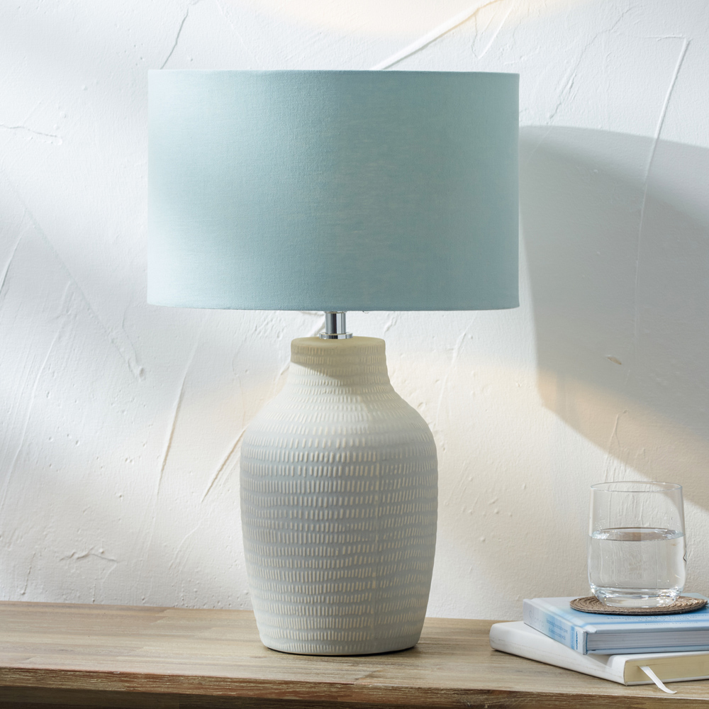Pacific Lifestyle Kai Duck Egg Textured Ceramic Tall Table Lamp Image 2