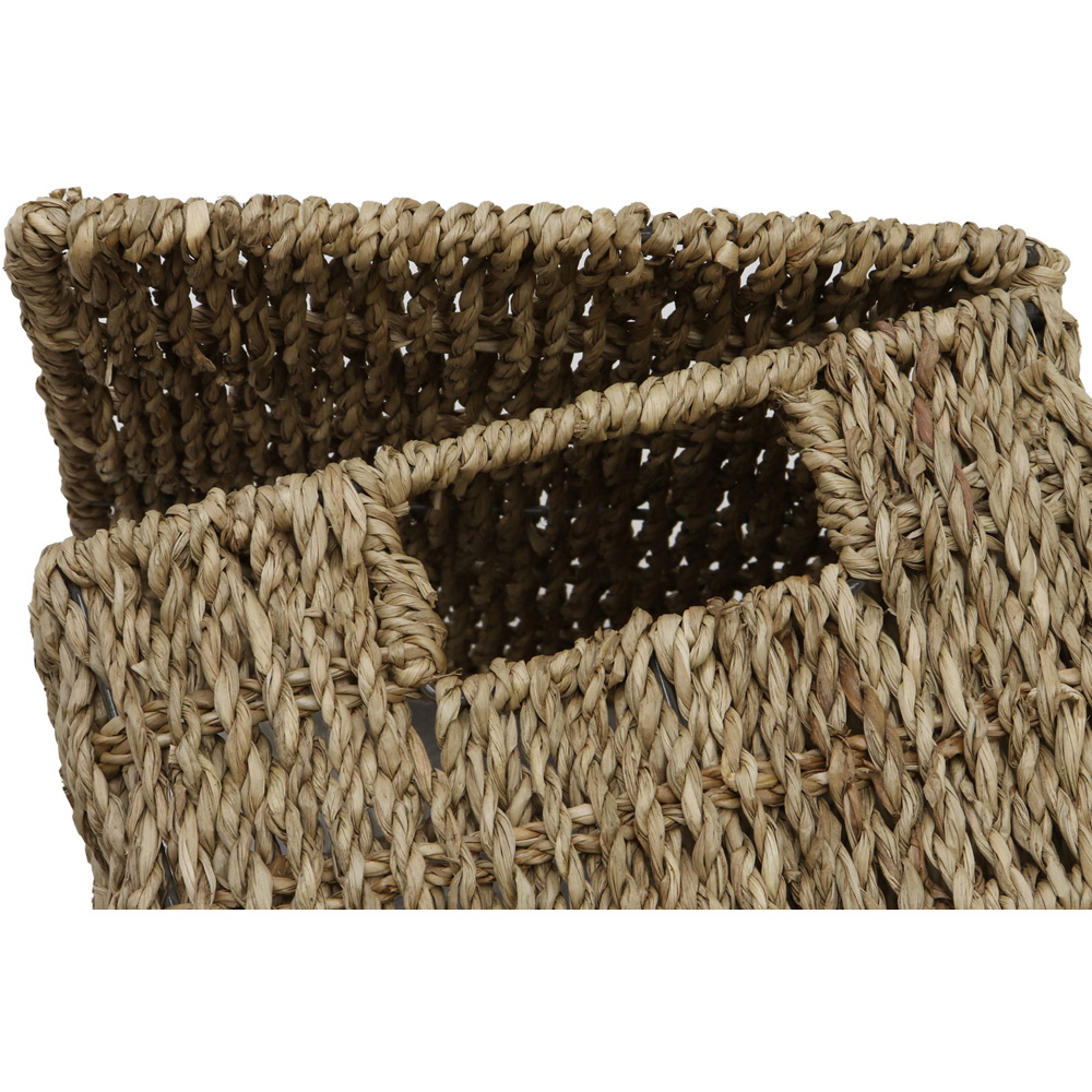 JVL Seagrass Rectangular Storage Basket with Lid 3 Pack Image 8