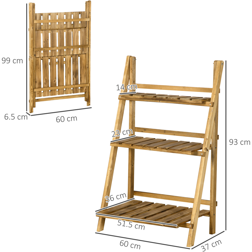 Outsunny 3-Tier Wooden Foldable Flower Pot Stand Image 8