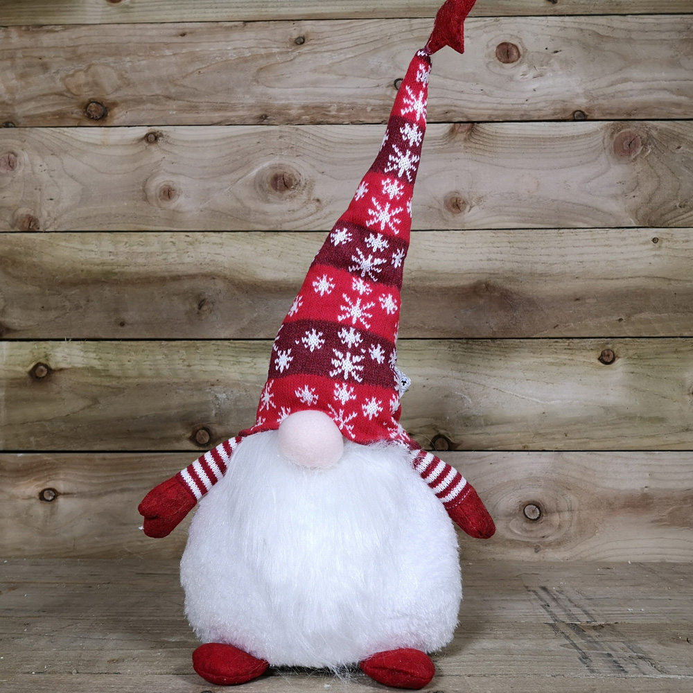 Samuel Alexander Red and White Snowflake Hat Sitting Gonk Christmas Decoration 55cm Image 6