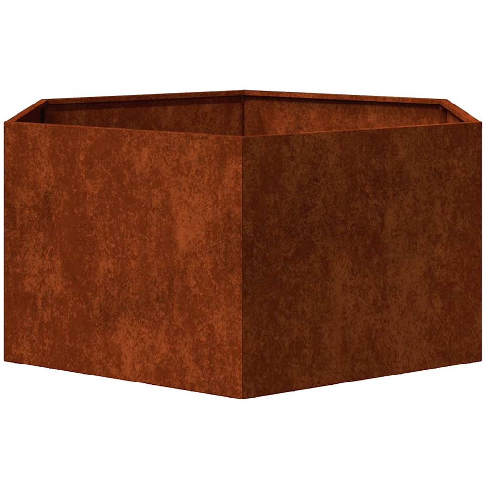 vidaXL Brown Corten Steel Garden Planter 45 x 90 x 90cm Image 4