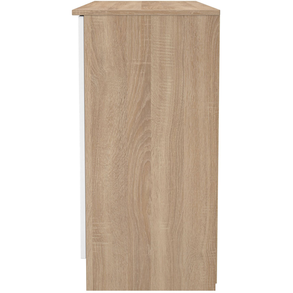 Crowndale Contrast 2 Door 3 Drawer White Matt and Bardolino Oak Sideboard Ready Assembled Image 2