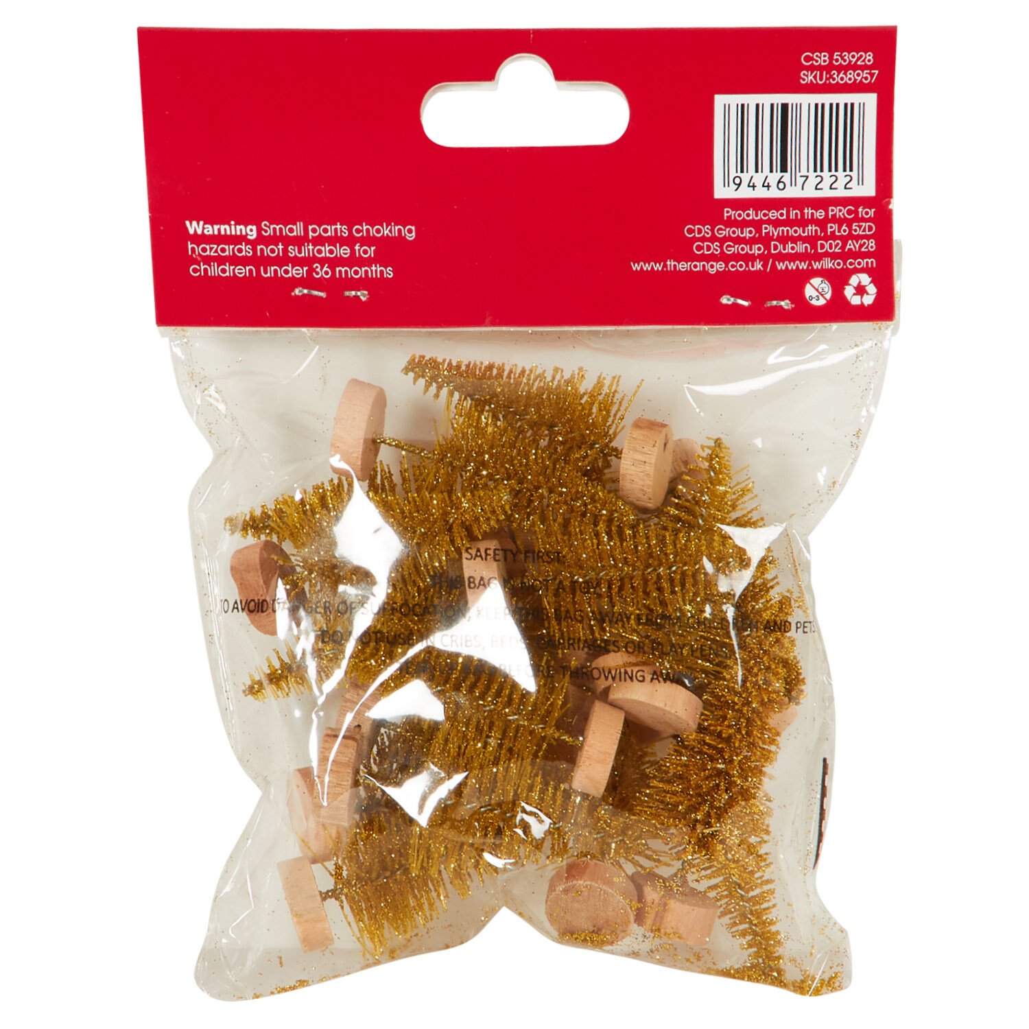 Pack of 20 Miniature Glitter Craft Trees  - Gold Image 2