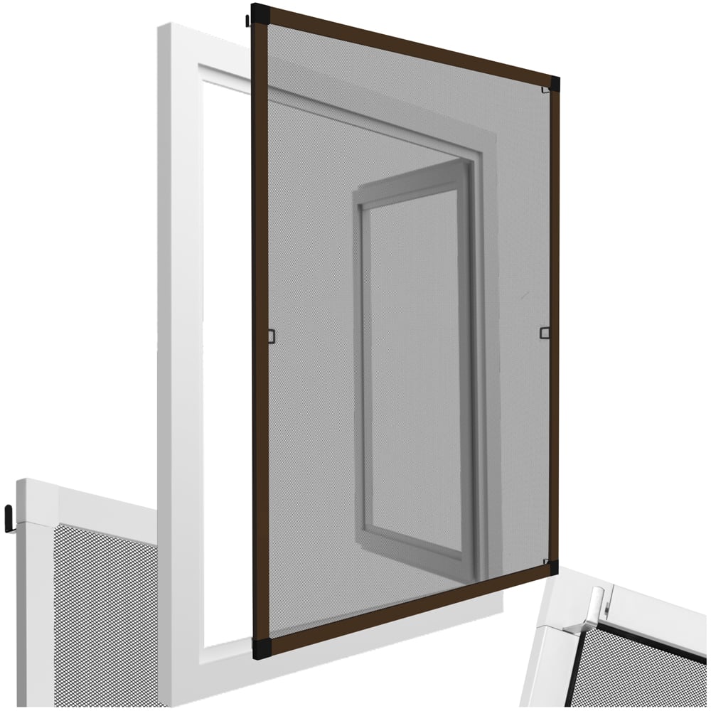 tectake Brown Individually Adjustable Fly Screen 120 x 100cm Image 2