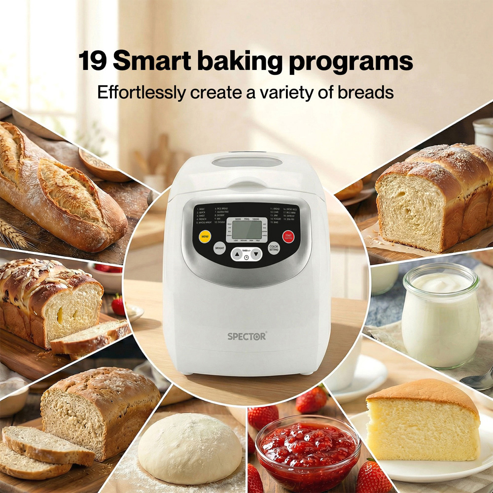 Spector BM2003-UK 19-in-1 Non-Stick Bread Maker Machine 600W Image 3