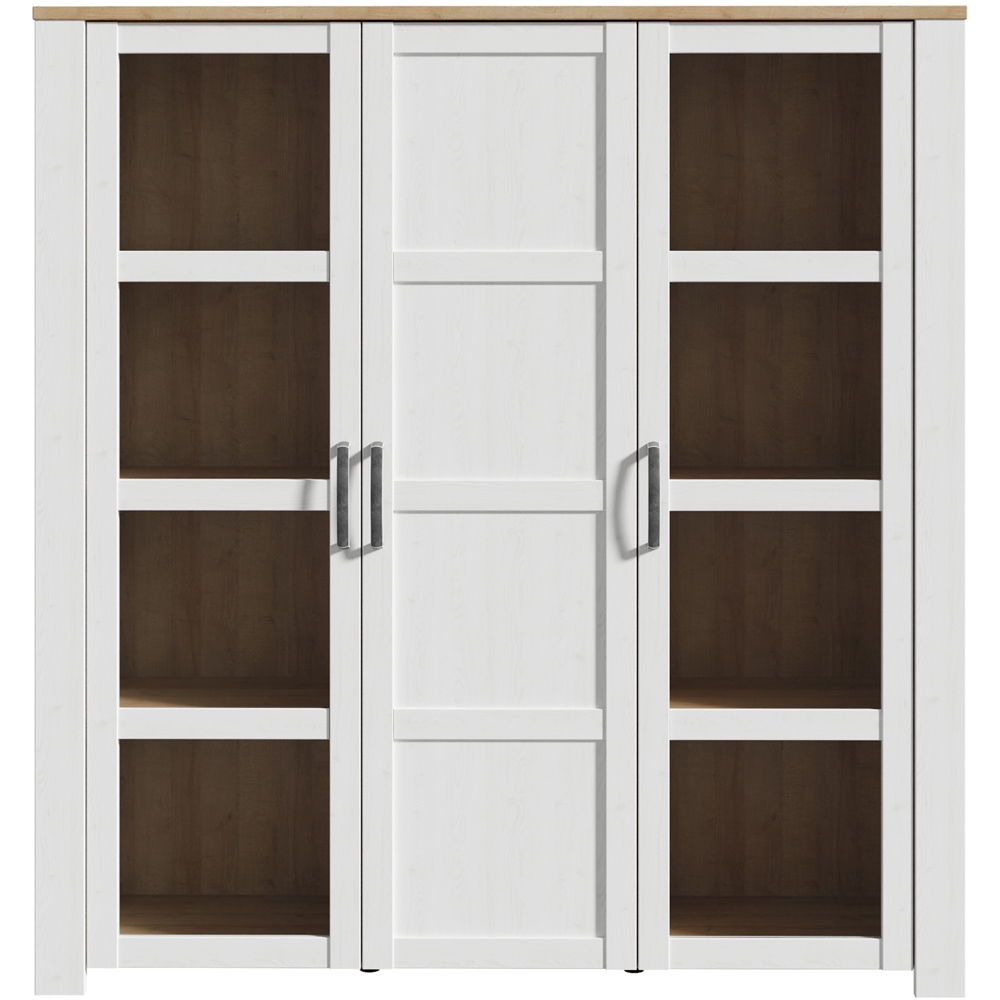 Florence Bohol 3 Door White Riviera Oak Large Display Cabinet Image 3