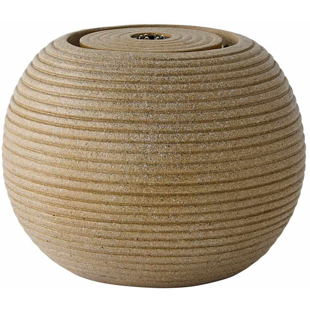 ValueLights Natural Round Ribbed Solar LED Outdoor Water Fountain Feature Image 1