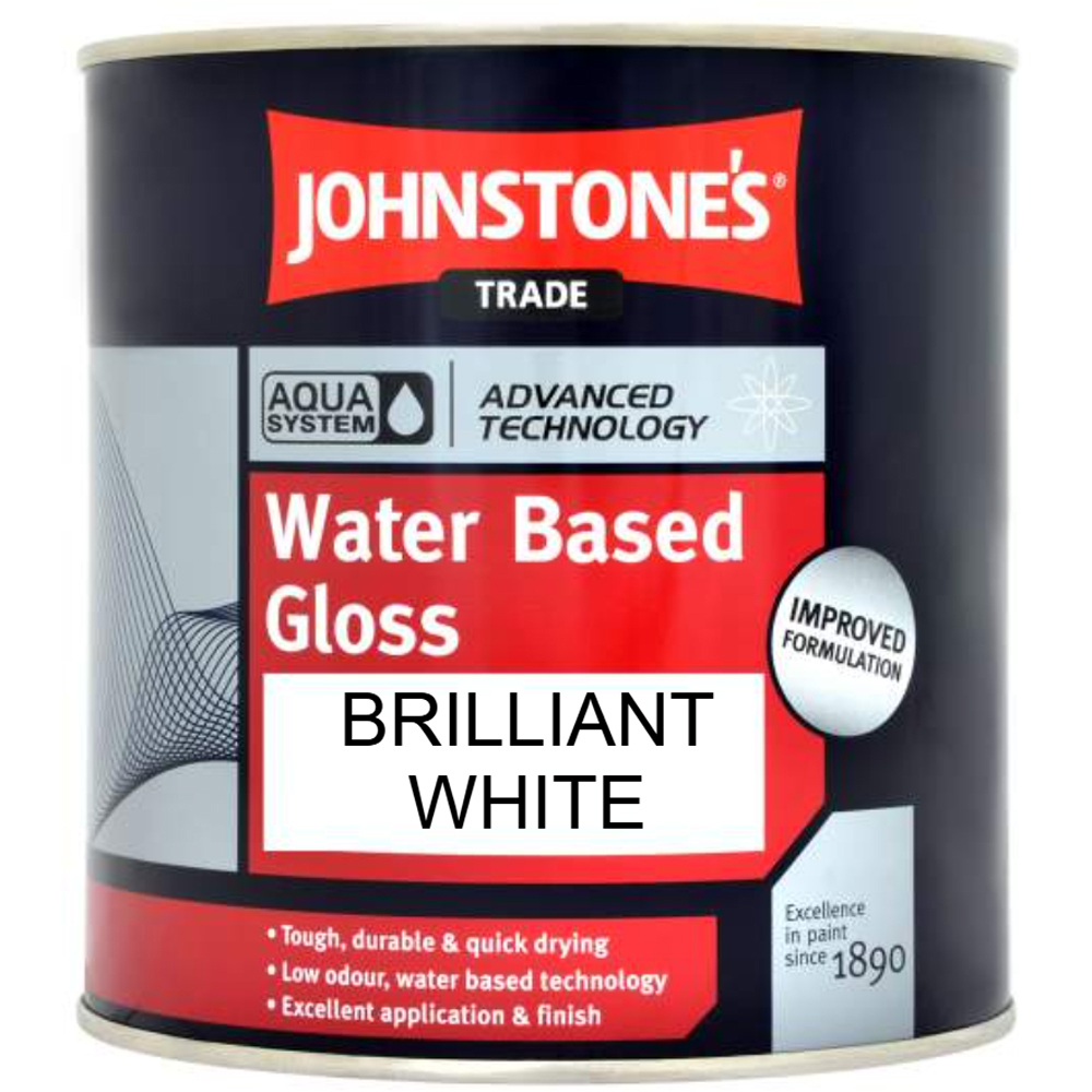 Johnstone's Trade Aqua Brilliant White Gloss Paint 2.5L Image 2