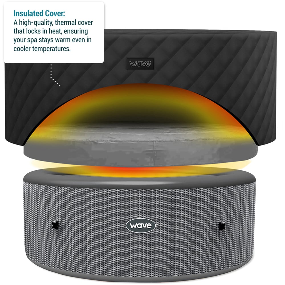 Wave Atlantic 4 Person Round Thermal Hot Tub Cover Image 2