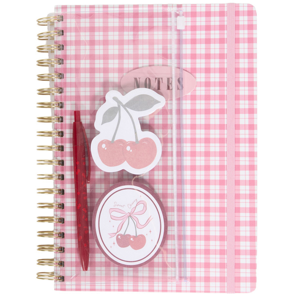 Cherry Check Themed Notebook Set Image 4