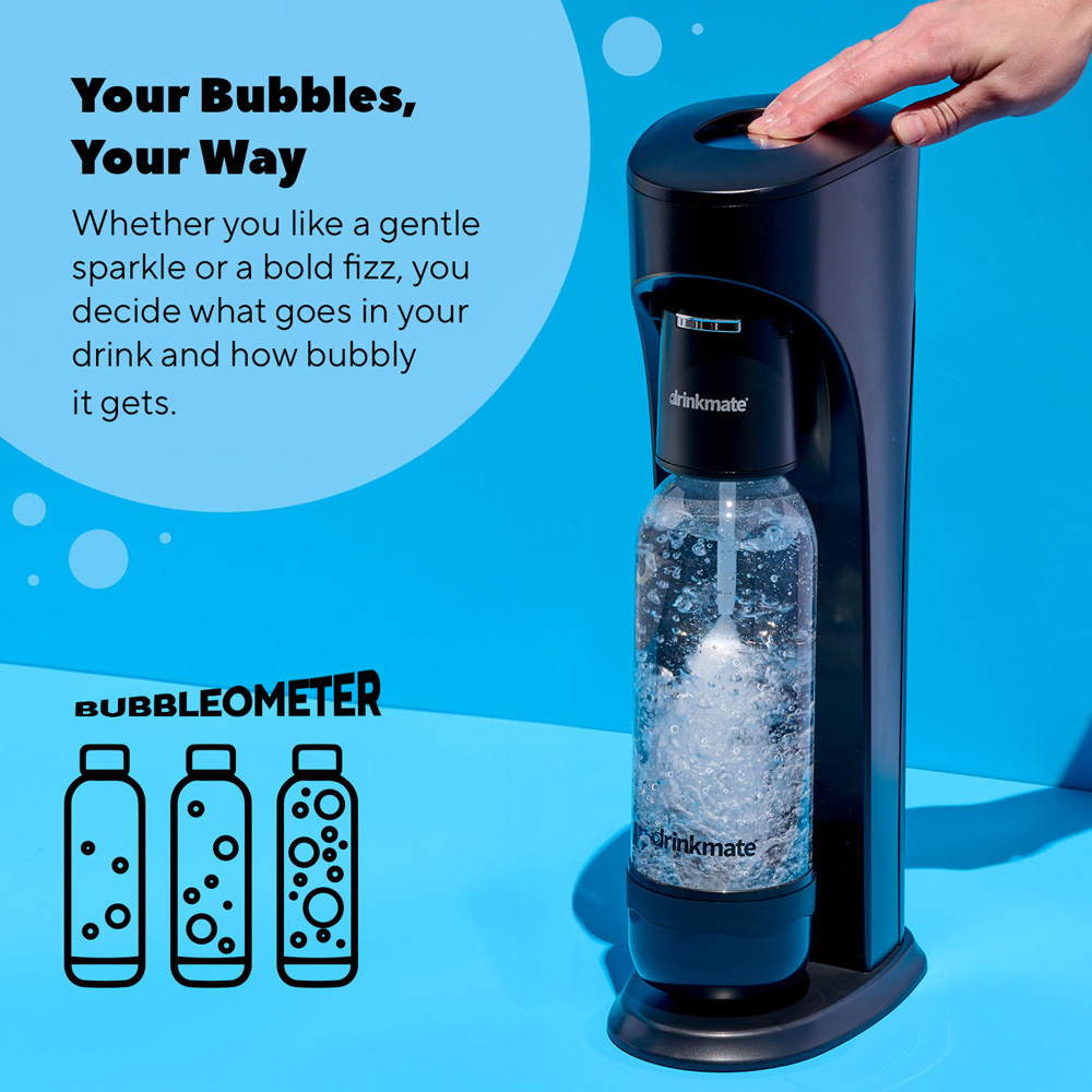 Drinkmate OmniFizz 410-02-14Zx2 Matt Black Soda Maker with 2 CO2 Cylinders Image 3