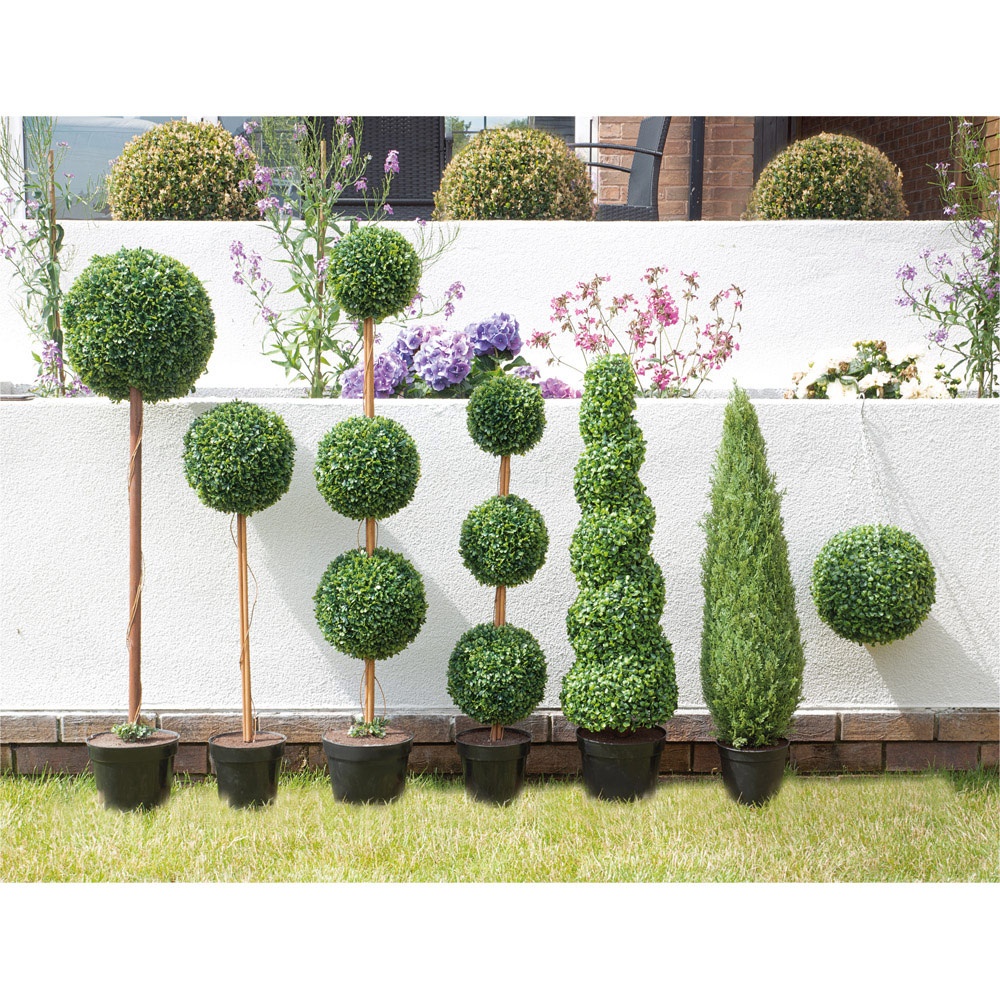 Best4 Green Artificial Topiary Triple Ball Tree 120cm Image 5