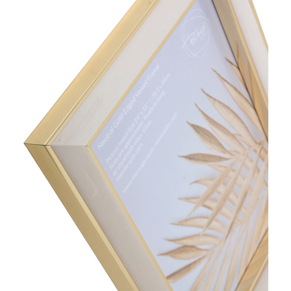 Gold Edge Velvet Photo Frame Neutral A4 Image 7