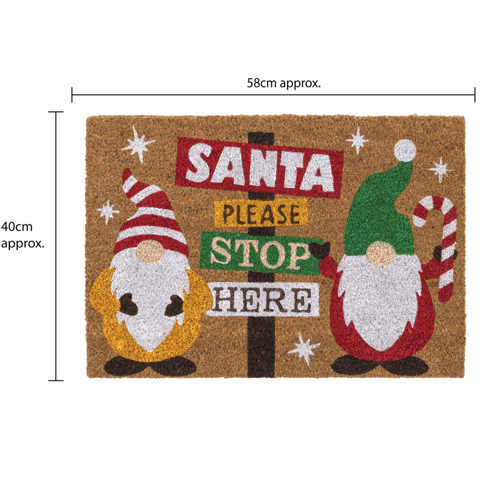 JVL Christmas Santa Stop Here Coir Non Slip Entrance Doormat 40 x 58cm Image 8