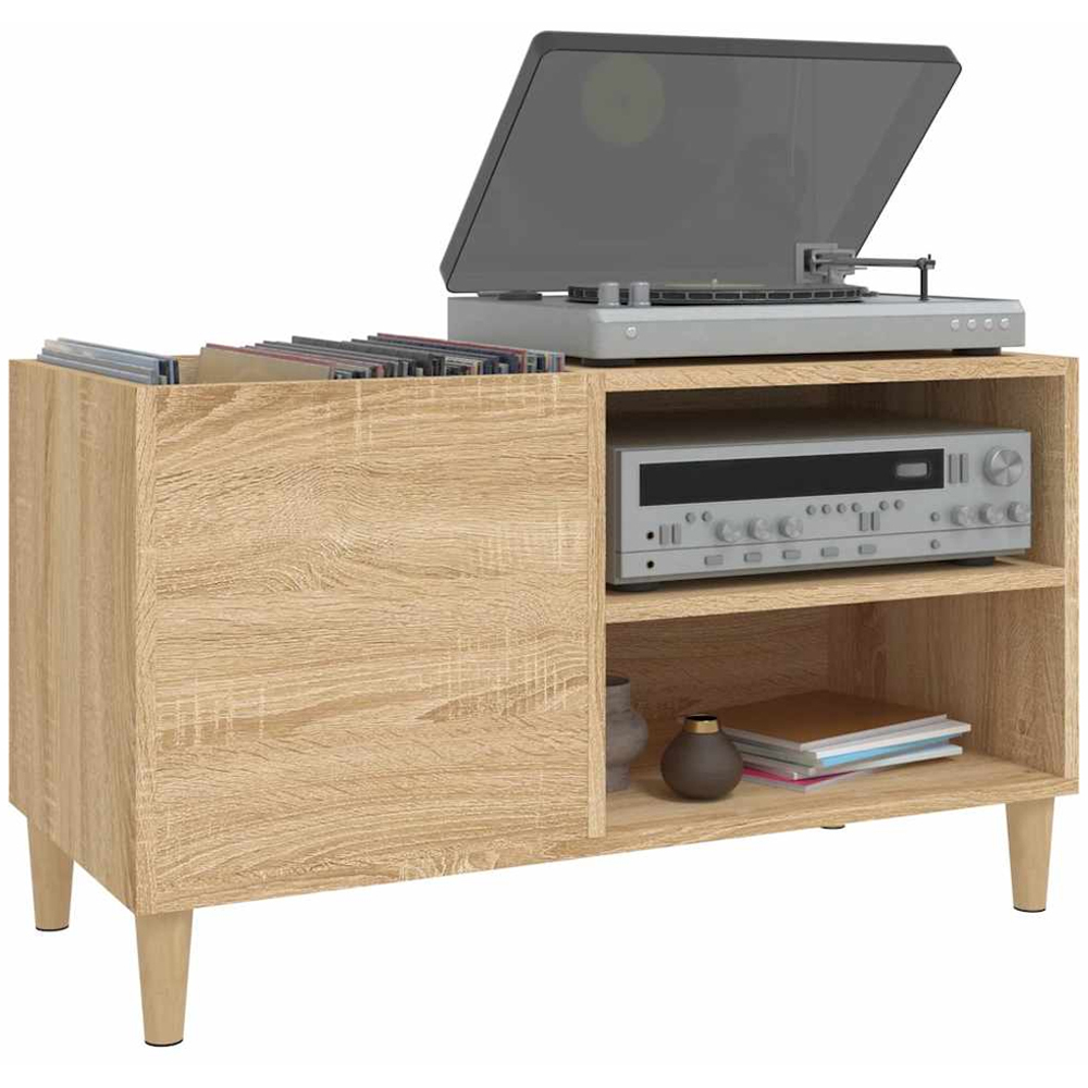 vidaXL 2 Shelf Sonoma Oak Record Cabinet Image 3