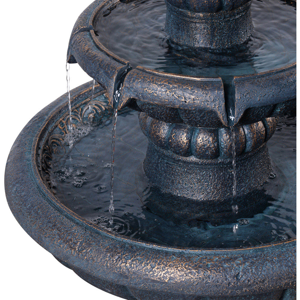 Teamson Home 2-Tier Antique Copper Birdbath Water Fountain 99cm Image 6