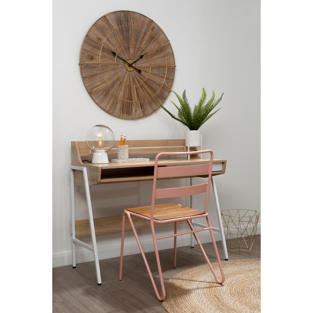 Premier Housewares Bradbury Natural Oak Veneer Desk Image 7