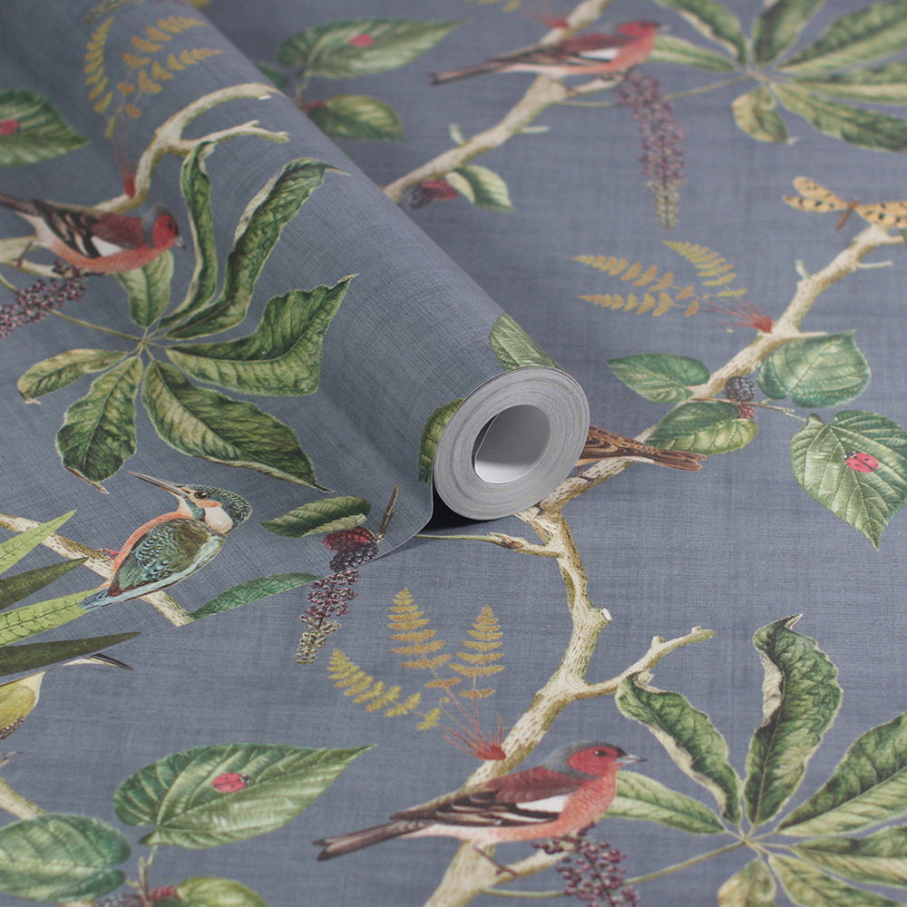 Esselle Home Hill Top Garden Slate Blue Wallpaper Image 2