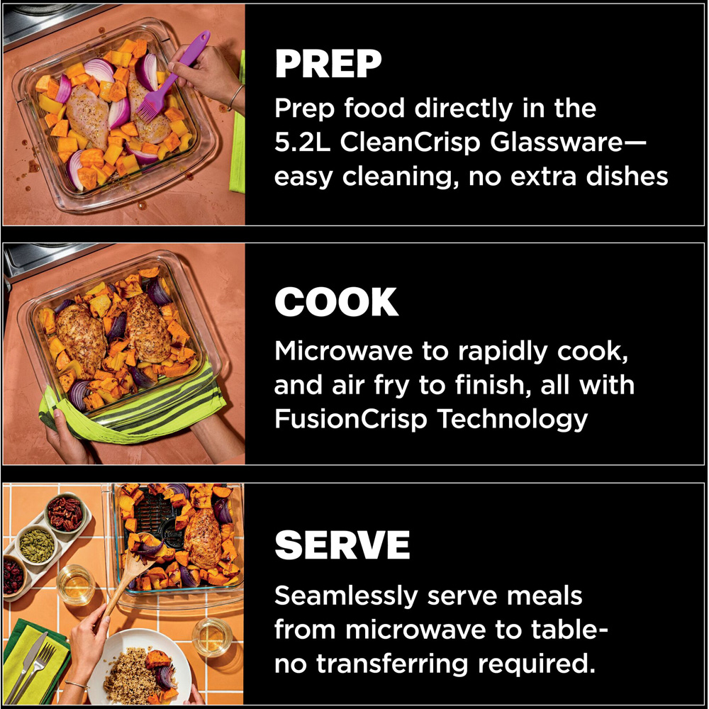 Ninja CRISPi MW101UK Silver 5.2L Microwave Air Fryer and Oven with FusionCrisp Technology Image 8