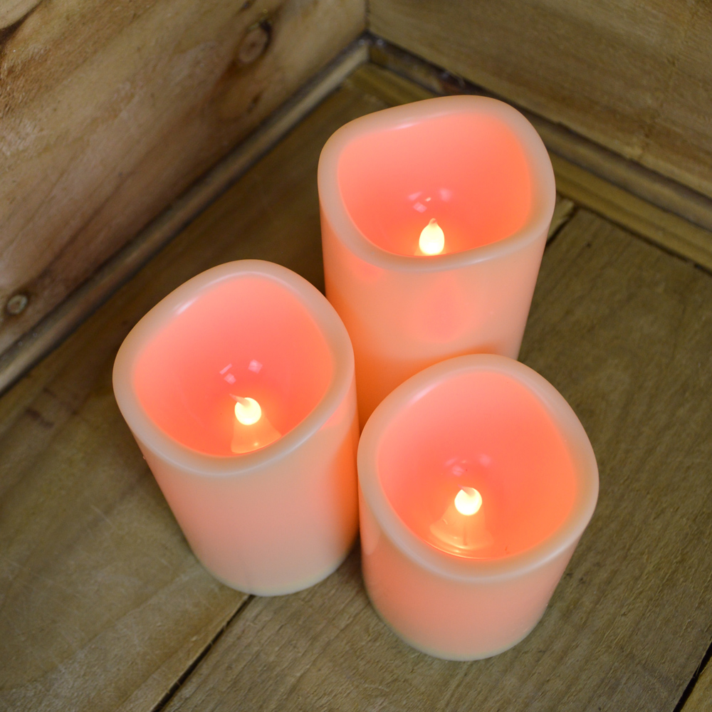 Samuel Alexander Premier Set of 3 Multi Pastel Colour Changing LED Candle Image 6