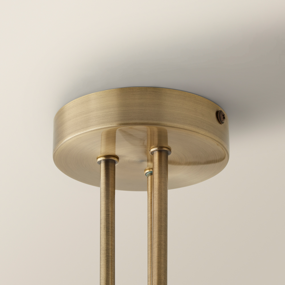 ValueLights Amelie 3 Way Ribbed Glass Gold Stem LED Ceiling Pendant Light Image 4