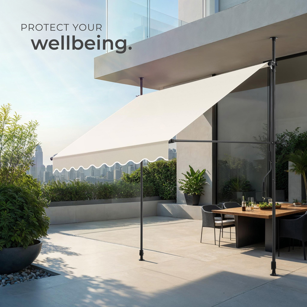 tectake Beige Retractable Awning 2 x 1.8m Image 7