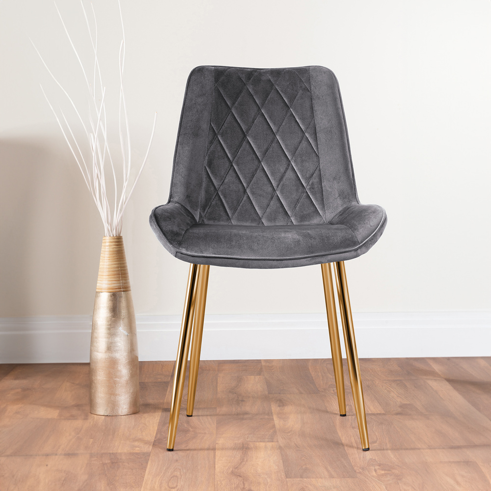 Furniturebox Copeland Cesano Marble Effect 2 Seater Dining Set White Grey and Gold Image 4