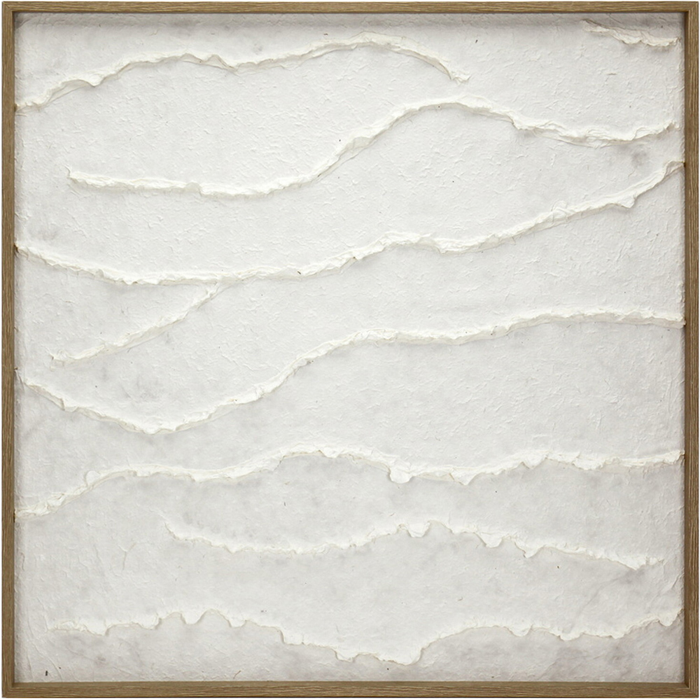 Sculpted Textured Framed Wall Art White Image 1