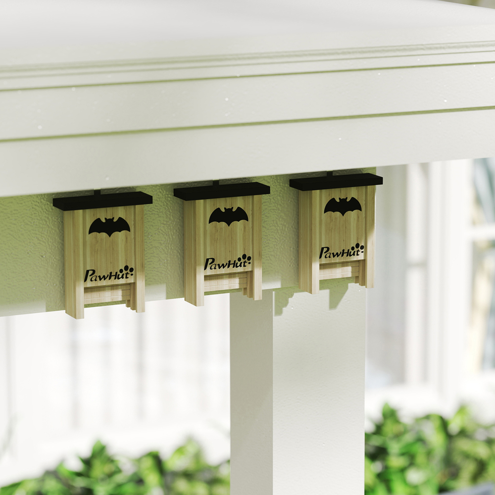 PawHut 18 x 6 x 22.5cm 3 Piece Bat Boxes Image 4